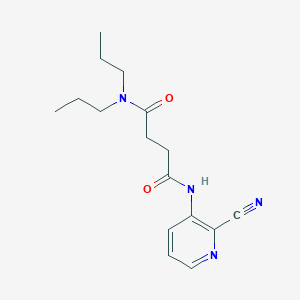 molecular formula C16H22N4O2 B7271522 N-(2-cyanopyridin-3-yl)-N',N'-dipropylbutanediamide 
