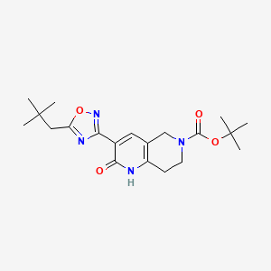 molecular formula C20H28N4O4 B7271567 Tert-butyl 3-[5-(2,2-dimethylpropyl)-1,2,4-oxadiazol-3-yl]-2-oxo-1,5,7,8-tetrahydro-1,6-naphthyridine-6-carboxylate 