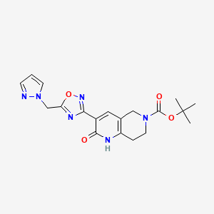 molecular formula C19H22N6O4 B7271585 Tert-butyl 2-oxo-3-[5-(pyrazol-1-ylmethyl)-1,2,4-oxadiazol-3-yl]-1,5,7,8-tetrahydro-1,6-naphthyridine-6-carboxylate 