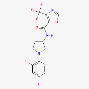 molecular formula C15H12F5N3O2 B7271622 N-[1-(2,4-difluorophenyl)pyrrolidin-3-yl]-4-(trifluoromethyl)-1,3-oxazole-5-carboxamide 