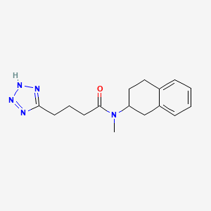 molecular formula C16H21N5O B7271633 N-methyl-N-(1,2,3,4-tetrahydronaphthalen-2-yl)-4-(2H-tetrazol-5-yl)butanamide 