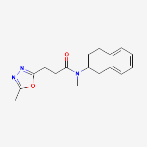 molecular formula C17H21N3O2 B7271645 N-methyl-3-(5-methyl-1,3,4-oxadiazol-2-yl)-N-(1,2,3,4-tetrahydronaphthalen-2-yl)propanamide 