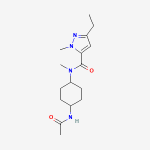molecular formula C16H26N4O2 B7271757 N-(4-acetamidocyclohexyl)-5-ethyl-N,2-dimethylpyrazole-3-carboxamide 