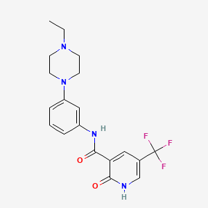 molecular formula C19H21F3N4O2 B7271772 N-[3-(4-ethylpiperazin-1-yl)phenyl]-2-oxo-5-(trifluoromethyl)-1H-pyridine-3-carboxamide 