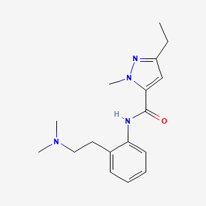 molecular formula C17H24N4O B7271783 N-[2-[2-(dimethylamino)ethyl]phenyl]-5-ethyl-2-methylpyrazole-3-carboxamide 