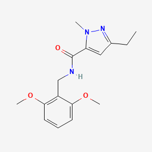 molecular formula C16H21N3O3 B7271935 N-[(2,6-dimethoxyphenyl)methyl]-5-ethyl-2-methylpyrazole-3-carboxamide 