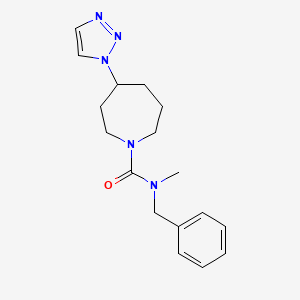 molecular formula C17H23N5O B7271953 N-benzyl-N-methyl-4-(triazol-1-yl)azepane-1-carboxamide 