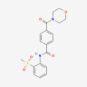 molecular formula C19H20N2O5S B7272236 N-(2-methylsulfonylphenyl)-4-(morpholine-4-carbonyl)benzamide 