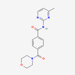 molecular formula C17H18N4O3 B7272237 N-(4-methylpyrimidin-2-yl)-4-(morpholine-4-carbonyl)benzamide 