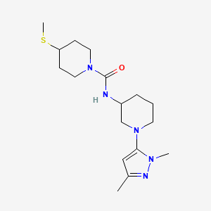 molecular formula C17H29N5OS B7272269 N-[1-(2,5-dimethylpyrazol-3-yl)piperidin-3-yl]-4-methylsulfanylpiperidine-1-carboxamide 