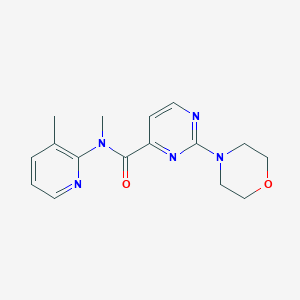 molecular formula C16H19N5O2 B7272302 N-methyl-N-(3-methylpyridin-2-yl)-2-morpholin-4-ylpyrimidine-4-carboxamide 