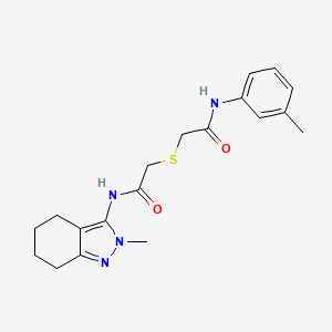 molecular formula C19H24N4O2S B7272335 N-(3-methylphenyl)-2-[2-[(2-methyl-4,5,6,7-tetrahydroindazol-3-yl)amino]-2-oxoethyl]sulfanylacetamide 
