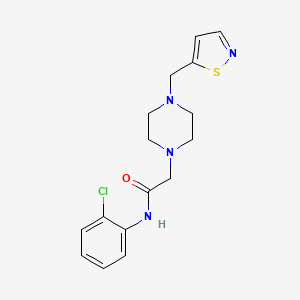 molecular formula C16H19ClN4OS B7272394 N-(2-chlorophenyl)-2-[4-(1,2-thiazol-5-ylmethyl)piperazin-1-yl]acetamide 