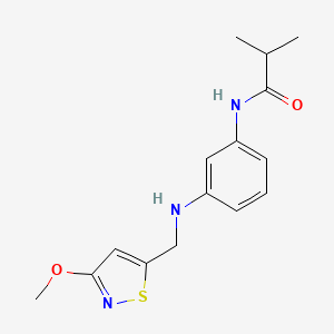 molecular formula C15H19N3O2S B7272443 N-[3-[(3-methoxy-1,2-thiazol-5-yl)methylamino]phenyl]-2-methylpropanamide 