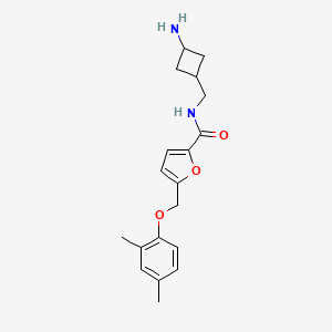 molecular formula C19H24N2O3 B7272504 N-[(3-aminocyclobutyl)methyl]-5-[(2,4-dimethylphenoxy)methyl]furan-2-carboxamide 