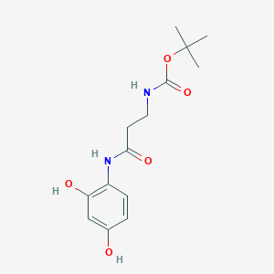 molecular formula C14H20N2O5 B7272739 tert-butyl N-[3-(2,4-dihydroxyanilino)-3-oxopropyl]carbamate 