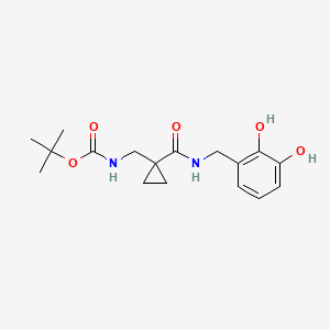 molecular formula C17H24N2O5 B7272748 tert-butyl N-[[1-[(2,3-dihydroxyphenyl)methylcarbamoyl]cyclopropyl]methyl]carbamate 