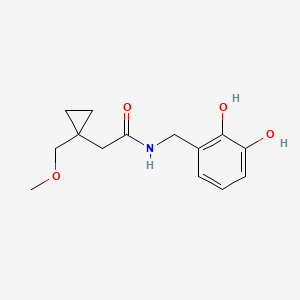 molecular formula C14H19NO4 B7272757 N-[(2,3-dihydroxyphenyl)methyl]-2-[1-(methoxymethyl)cyclopropyl]acetamide 