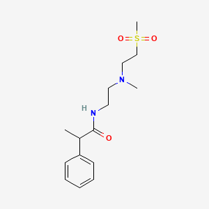 molecular formula C15H24N2O3S B7272962 N-[2-[methyl(2-methylsulfonylethyl)amino]ethyl]-2-phenylpropanamide 