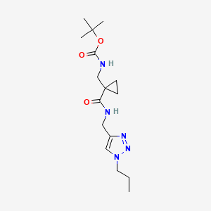 molecular formula C16H27N5O3 B7272985 tert-butyl N-[[1-[(1-propyltriazol-4-yl)methylcarbamoyl]cyclopropyl]methyl]carbamate 