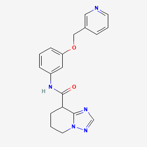 molecular formula C19H19N5O2 B7273000 N-[3-(pyridin-3-ylmethoxy)phenyl]-5,6,7,8-tetrahydro-[1,2,4]triazolo[1,5-a]pyridine-8-carboxamide 