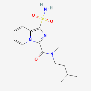 molecular formula C14H20N4O3S B7273088 N-methyl-N-(3-methylbutyl)-1-sulfamoylimidazo[1,5-a]pyridine-3-carboxamide 