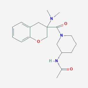 molecular formula C19H27N3O3 B7273100 N-[1-[3-(dimethylamino)-2,4-dihydrochromene-3-carbonyl]piperidin-3-yl]acetamide 
