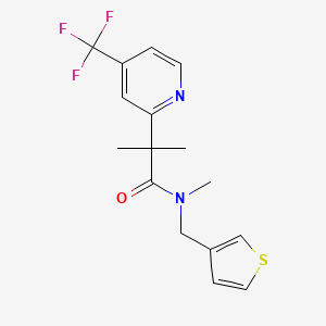 molecular formula C16H17F3N2OS B7273104 N,2-dimethyl-N-(thiophen-3-ylmethyl)-2-[4-(trifluoromethyl)pyridin-2-yl]propanamide 