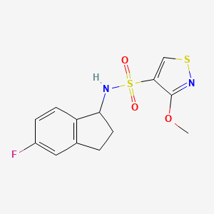 molecular formula C13H13FN2O3S2 B7273305 N-(5-fluoro-2,3-dihydro-1H-inden-1-yl)-3-methoxy-1,2-thiazole-4-sulfonamide 