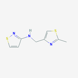 molecular formula C8H9N3S2 B7273348 N-[(2-methyl-1,3-thiazol-4-yl)methyl]-1,2-thiazol-3-amine 