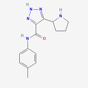 molecular formula C14H17N5O B7273376 N-(4-methylphenyl)-5-pyrrolidin-2-yl-2H-triazole-4-carboxamide 