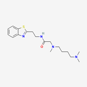 molecular formula C18H28N4OS B7273397 N-[2-(1,3-benzothiazol-2-yl)ethyl]-2-[4-(dimethylamino)butyl-methylamino]acetamide 