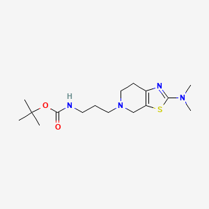 molecular formula C16H28N4O2S B7273399 tert-butyl N-[3-[2-(dimethylamino)-6,7-dihydro-4H-[1,3]thiazolo[5,4-c]pyridin-5-yl]propyl]carbamate 