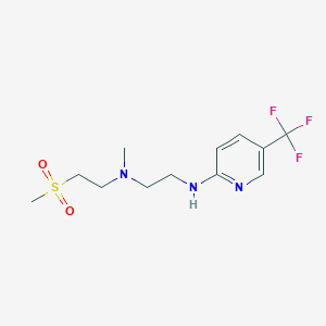 molecular formula C12H18F3N3O2S B7273516 N'-methyl-N'-(2-methylsulfonylethyl)-N-[5-(trifluoromethyl)pyridin-2-yl]ethane-1,2-diamine 