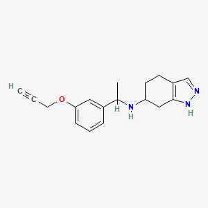 molecular formula C18H21N3O B7273548 N-[1-(3-prop-2-ynoxyphenyl)ethyl]-4,5,6,7-tetrahydro-1H-indazol-6-amine 