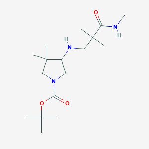 molecular formula C17H33N3O3 B7273595 Tert-butyl 4-[[2,2-dimethyl-3-(methylamino)-3-oxopropyl]amino]-3,3-dimethylpyrrolidine-1-carboxylate 