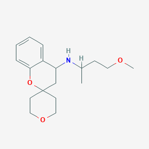 molecular formula C18H27NO3 B7273643 N-(4-methoxybutan-2-yl)spiro[3,4-dihydrochromene-2,4'-oxane]-4-amine 