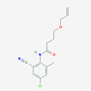 molecular formula C15H17ClN2O2 B7273714 N-(4-chloro-2-cyano-6-methylphenyl)-4-prop-2-enoxybutanamide 