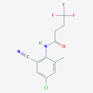 molecular formula C12H10ClF3N2O B7273719 N-(4-chloro-2-cyano-6-methylphenyl)-4,4,4-trifluorobutanamide 