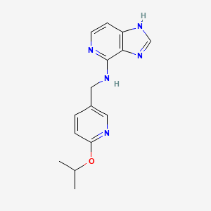 molecular formula C15H17N5O B7273790 N-[(6-propan-2-yloxypyridin-3-yl)methyl]-1H-imidazo[4,5-c]pyridin-4-amine 