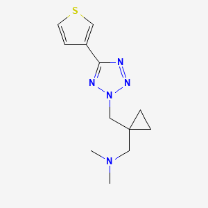 molecular formula C12H17N5S B7273852 N,N-dimethyl-1-[1-[(5-thiophen-3-yltetrazol-2-yl)methyl]cyclopropyl]methanamine 