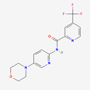molecular formula C16H15F3N4O2 B7273894 N-(5-morpholin-4-ylpyridin-2-yl)-4-(trifluoromethyl)pyridine-2-carboxamide 