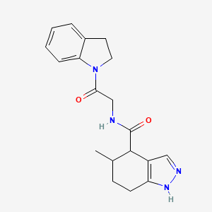 molecular formula C19H22N4O2 B7273981 N-[2-(2,3-dihydroindol-1-yl)-2-oxoethyl]-5-methyl-4,5,6,7-tetrahydro-1H-indazole-4-carboxamide 