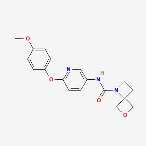 molecular formula C18H19N3O4 B7274018 N-[6-(4-methoxyphenoxy)pyridin-3-yl]-6-oxa-1-azaspiro[3.3]heptane-1-carboxamide 