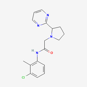 molecular formula C17H19ClN4O B7274066 N-(3-chloro-2-methylphenyl)-2-(2-pyrimidin-2-ylpyrrolidin-1-yl)acetamide 
