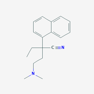 molecular formula C18H22N2 B072741 alpha-(2-(Dimethylamino)ethyl)-alpha-ethyl-1-naphthaleneacetonitrile CAS No. 1224-44-8