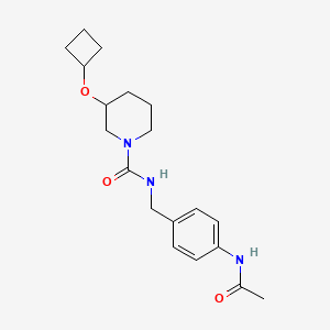 molecular formula C19H27N3O3 B7274122 N-[(4-acetamidophenyl)methyl]-3-cyclobutyloxypiperidine-1-carboxamide 