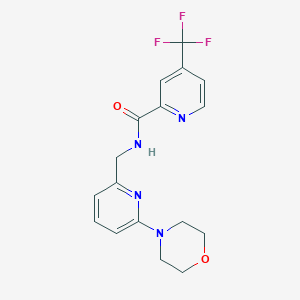 molecular formula C17H17F3N4O2 B7274132 N-[(6-morpholin-4-ylpyridin-2-yl)methyl]-4-(trifluoromethyl)pyridine-2-carboxamide 