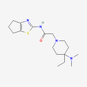 molecular formula C17H28N4OS B7274142 N-(5,6-dihydro-4H-cyclopenta[d][1,3]thiazol-2-yl)-2-[4-(dimethylamino)-4-ethylpiperidin-1-yl]acetamide 