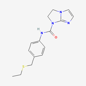 molecular formula C15H18N4OS B7274165 N-[4-(ethylsulfanylmethyl)phenyl]-2,3-dihydroimidazo[1,2-a]imidazole-1-carboxamide 